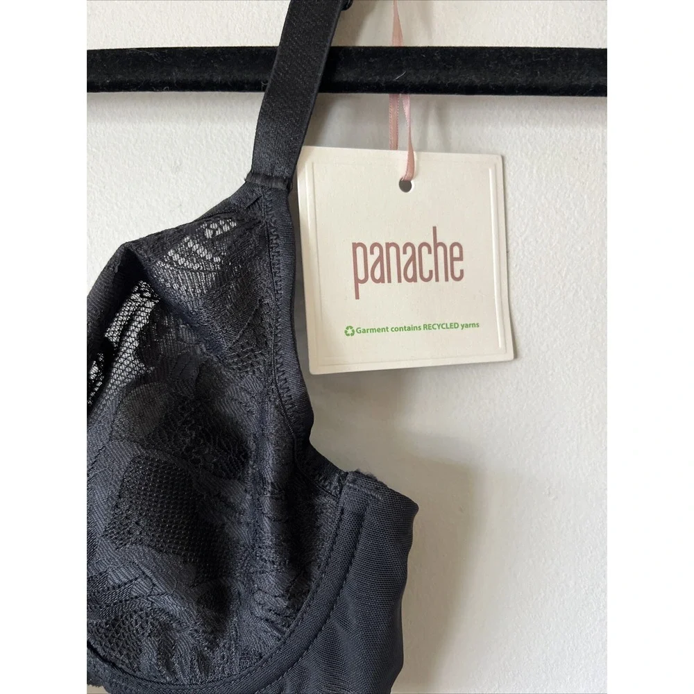 Panache Radiance Molded Non-padded Underwire Bra (10461) Size 30DD Black Lace